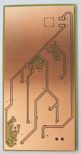 Bottom side of etched PCB