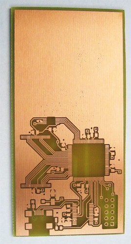 Top side of etched PCB