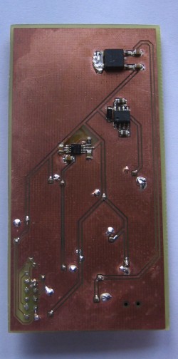 Bottom side with components soldered