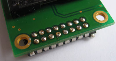 LCD pins soldered