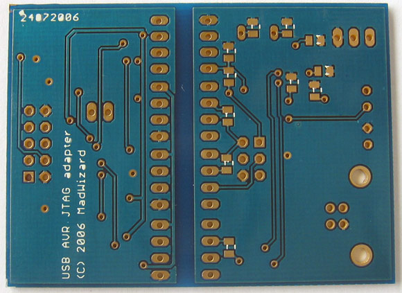 Bottom view of the PCB