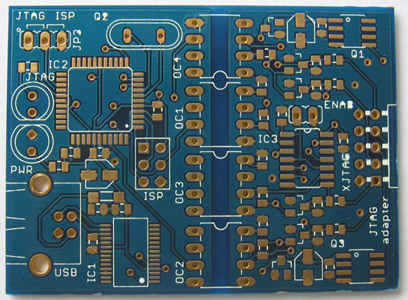 Top view of the PCB