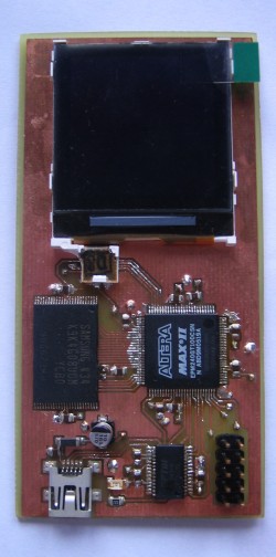 Top side with components soldered