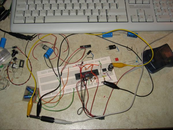 Modplayer prototype on breadboard