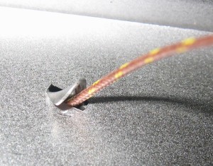 Thermocouple wire through the hole
