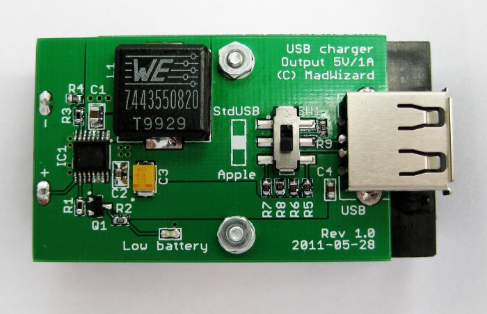 USB charger top view