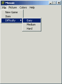 Difficulty menu